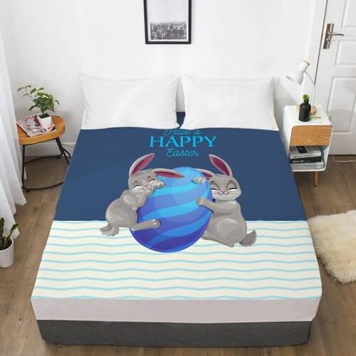 1pc bed sheet Elastic fitted sheet With An Elastic Band 150/180/200/160*200 Mattress Cover Double Bed cover Eastey rabbit