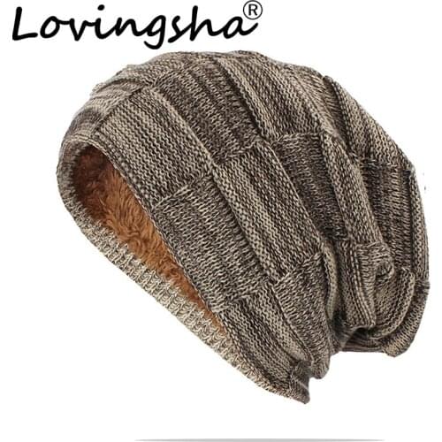 LOVINGSHA Women Men Winter Warm Hat For Adult Unisex Outdoor New Wool Knitted Beanies Skullies Casual Cotton Hats Cap HT143