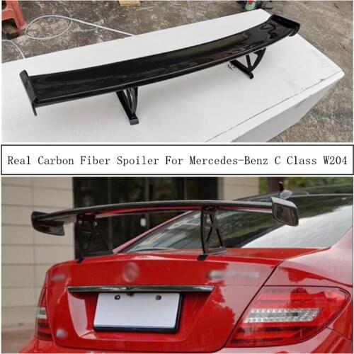 Real Carbon Fiber Spoiler For Mercedes-Benz C Class W204 C180 C200 C260 C300 C63 2007-2014 High Quality Wing Lip Spoilers