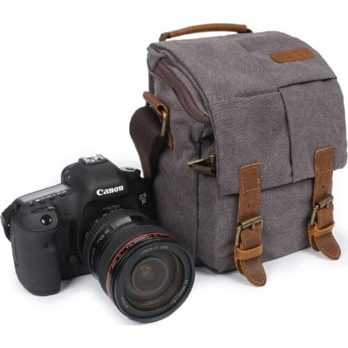 Men Vintage Oil Waxed Canvas Shoulder Bags Shockproof DSLR Camera Bag Waterproof Canvas messenger Crossbody Bags for men 2020