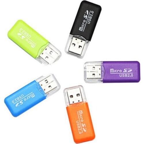 High Quality Mini USB 2.0 Card Reader for Micro SD Card TF Card Adapter Plug and Play Colourful Choose from for Tablet PC