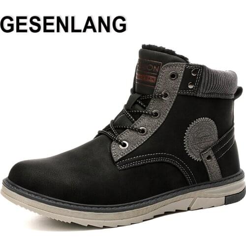 Winter Men Boots Plus Wool High Top Height Increasing Outdoor Sports Male Sneakers Anti-Slip Durable Warm Walking Snow Boots New