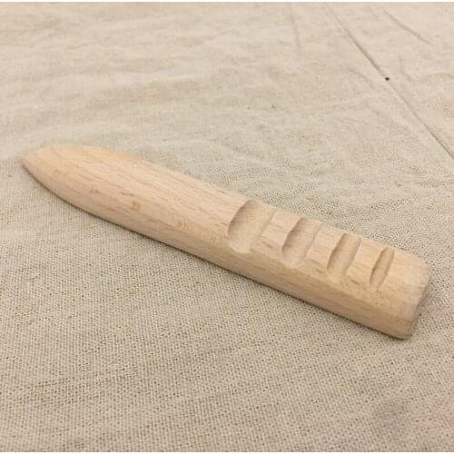 1Pcs DIY Natural Solid Wood Leathercraft Tools Wood Edge Slicker Burnisher Set for Leather Working