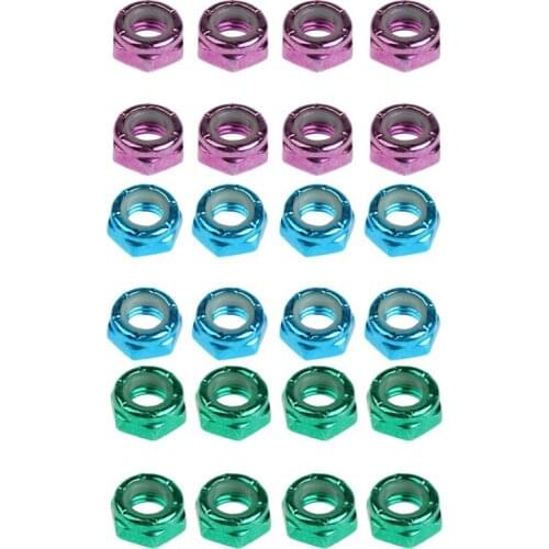 24Pcs Skateboard Truck Wheel Axle Screw Nuts Longboard Hardware Accessories