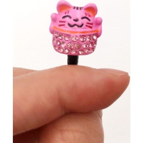 3pcs/lot Fashion style Lucky Cat Design Mobile Phone Ear Cap Dust Plug For Iphone For Andriod and all 3.5mm Earphone dust plug