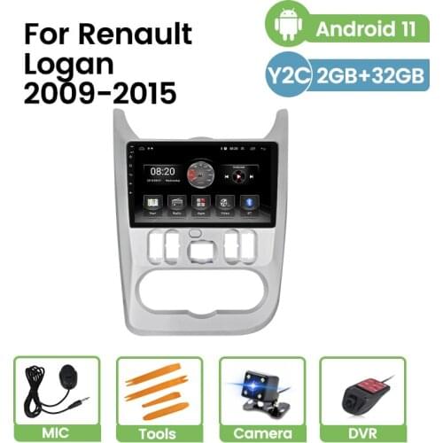 4 Core Car Multimedia Player For Renault Logan 1 Sandero Lada Lergus largus Dacia 2009 - 2015 Android 11 GPS Stereo Radio BT DSP