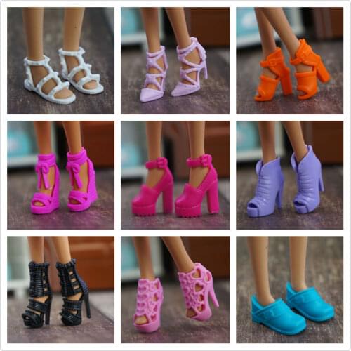5 Pairs original Doll Shoes Fashion Cute Shoes for Barbi Doll For Barbi Dolls Accessories Toys Girl Toys