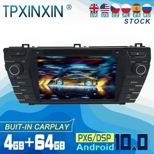 For Toyota Corolla 2013-2016 Android 10 Carplay Radio Player Car GPS Navigation Head Unit Car Stereo CD DVD WIFI DSP BT