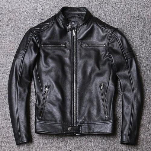 Free shipping,2020 New motor leather jacket.fashion genuine leather coat.black cowhide clothes.biker leather clothing.cool