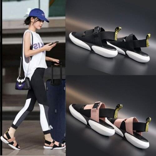 Sandals women summer Fashion open toe sports sandals T-shaped buckle thick heel platform shoes casual shoes womens slippers