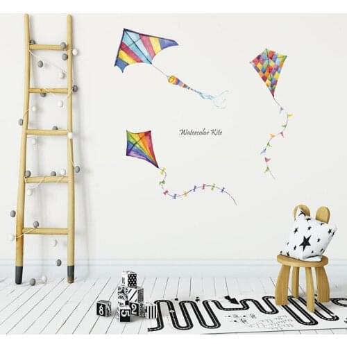 Colored kites Wall Stickers Living room bedroom kitchen decor for home decoration Mural art Decals Removable kids room stickers