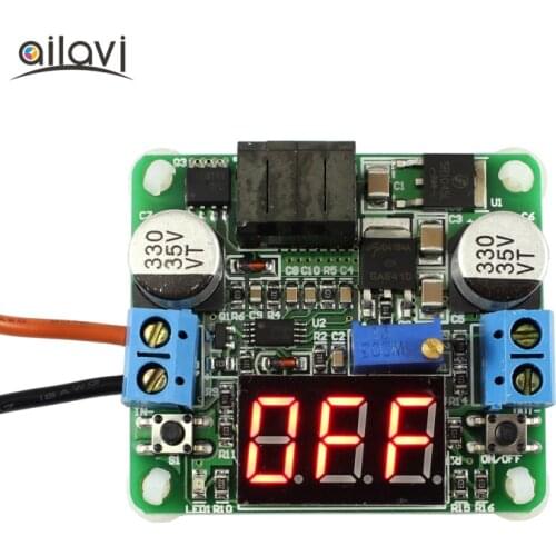 DC-DC Buck and Boost Voltage Converter 5-25V to 0.5-25V 25W Step Up/Down Power Supply Module with Voltmeter