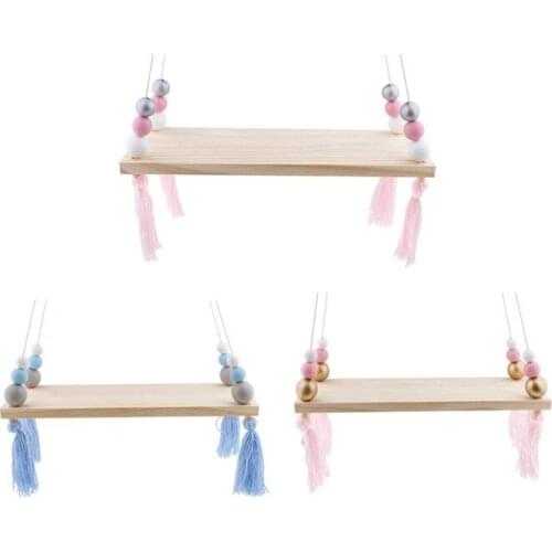 Wooden Wall Shelf Hanging Tassel Children Bebe Nordic Style Wall Frame