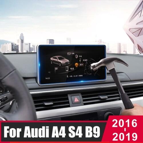 For Audi A4 B9 S4 2016-2019 Tempered Glass Car Navigation Dashboard Monitor Screen Protector Touch Display Screen Film Sticker