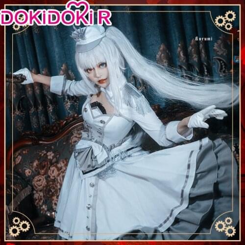 DokiDoki-R Anime DATE A LIVE Cosplay Tokisaki Kurumi Costume White Queen Tokisaki Kurum Cosplay Women DATE A LIVE Cosplay Queen