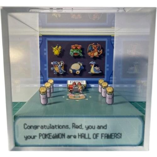 GBA Pokemon DIY Fire Red Leaf Green Red Clearance Lineup Game Scene Paper Mold Figures Gift Gift Box Hobby Collection