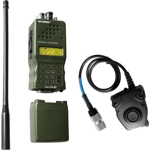 Harris Dummy Radio Case PRC-152 PRC 152 ,Military Talkie-Walkie Model for Baofeng Radio,No Function+With Peltor 6 Pin PTT plug