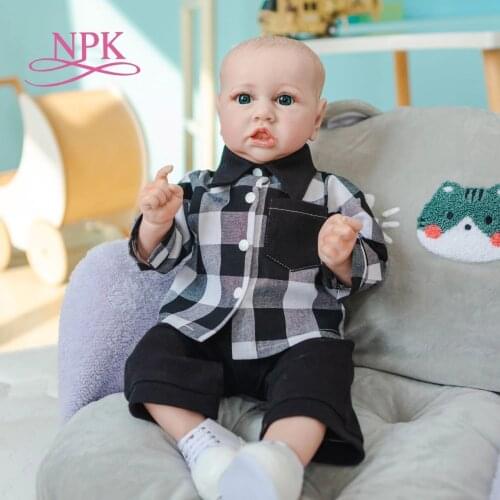 NPK 55CM reborn baby doll saskia popular newborn doll lifelike soft touch cuddly baby collectible art doll