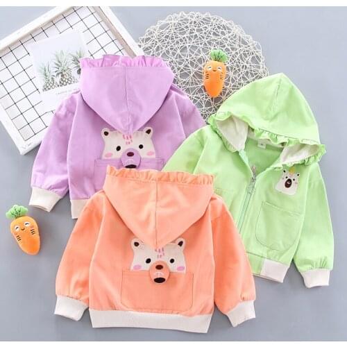2021 New Spring Autumn Newborn Baby Boys/Girls Clothes Cartoon Cotton Jacket Hooded Coat Children Toddler Kids Outerwear 1-4year