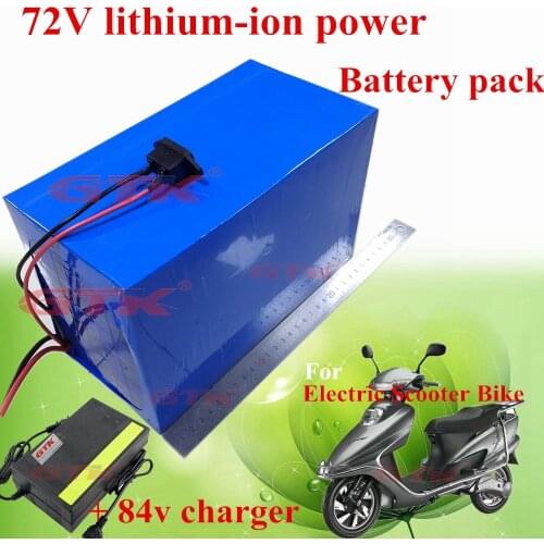 Free shipping GTK 72volt 20Ah 72v 25Ah 15Ah electric bike li-ion battery pack 30A BMS lithium 2000w motor ebike + 84v charger