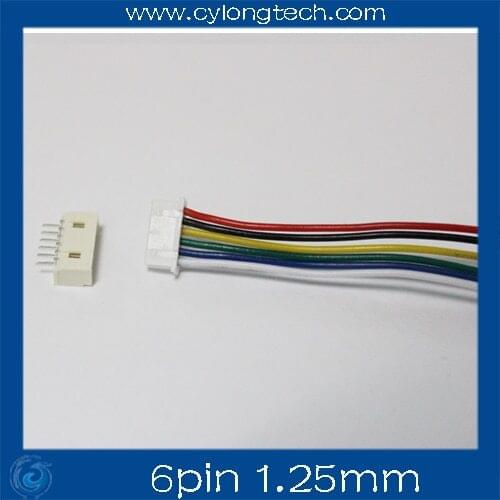 Mini. Micro JST 1.25 T-1 6-Pin Connector w/.Wire x 10 sets.6PIN 1.25MM
