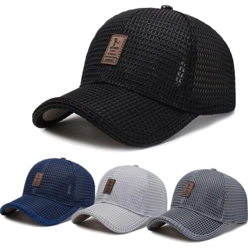 Mens Mesh Baseball Cap Breathable Summer Caps Dad Hat Outdoor Fishing Hats Bone Gorras Snapback Trucker Casual Sport Hats Cap