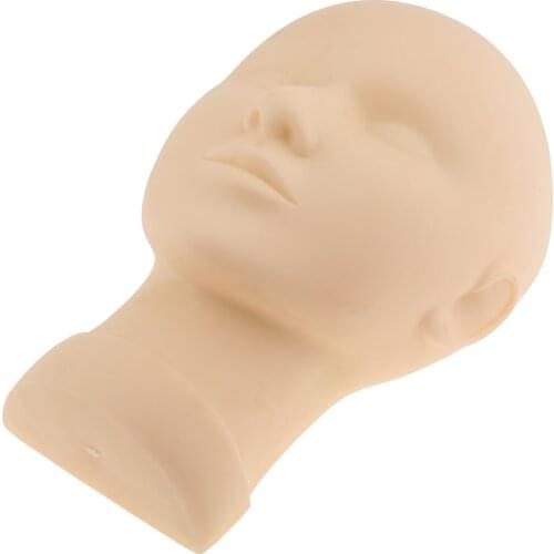 Soft Silicone Eyelash Extensions Face Makeup Massage Practice Mannequin Head