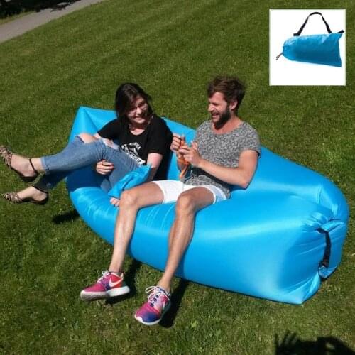 Inflatable Sofa Beach Camping Sleeping Air Sofa Lightweight Portable Folding Lazy Lounger Bed for Travel Picnic Outdoor 200x70cm