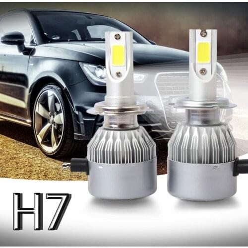 New 2pcs C6 LED Car Headlight Kit COB H7 36W 7600LM White Light Bulbs