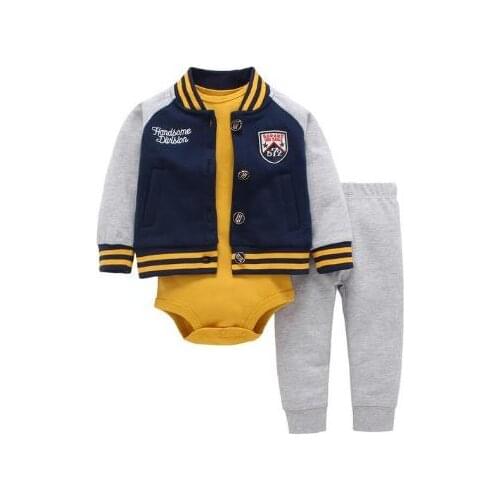 Newborn Siamese clothing long-sleeved hooded jacket + bodysuit + pants baby loaded infant boys and girls suit casual clothes