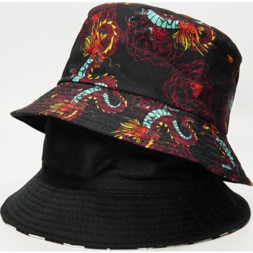 The new style snake pattern Bucket Hat Fisherman Hat outdoor travel hat Sun Cap Hats for Men and Women 87