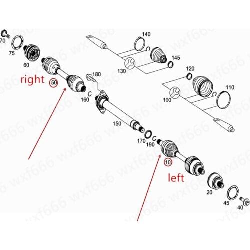 Car Front half shaft Drive shaft Left and right half shaft A 160mer ced es-be nzA 180 A 200 B 160 B 180 B 200 Front drive shaft