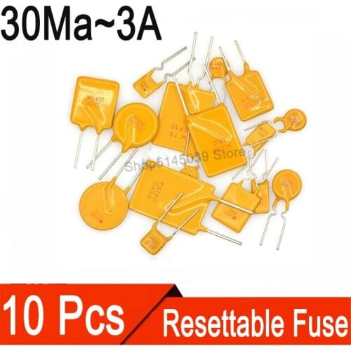 10Pcs 250V restore fuse PPTC 3A 2.5A 2A 1.5A 1.2A 1A 0.8A 0.6A 0.5A 0.4A 0.3A 0.2A 0.18A 0.16A 0.12A 0.11A 0.1A 90MA 80MA Fuse