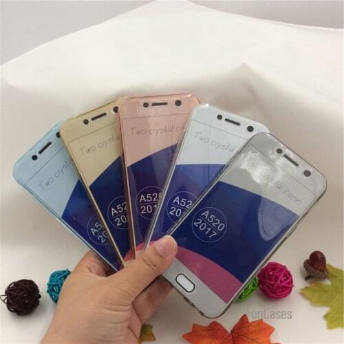 For Samsung Galaxy 2017 A7200 A5200 A3200 Clear TPU phone Case Fashion Galaxy 360 Front+Back full Coverage Transparent cubierta