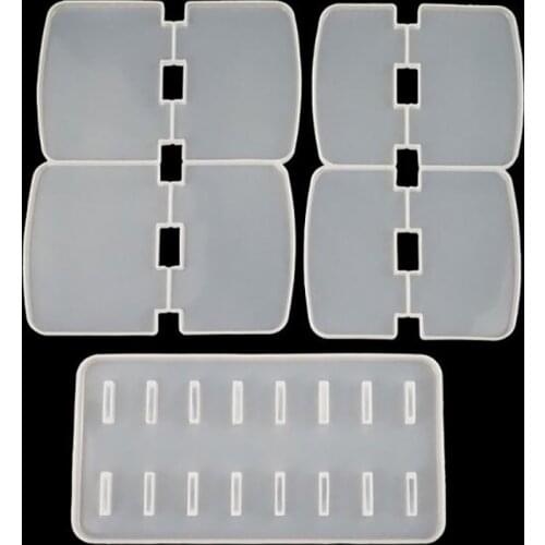 Crystal Epoxy Resin Mold Makeup Organizer Mold Storage Silicone Mould Cosmetic Eyeshadow Holder Rack DIY Craft Handmade Tool