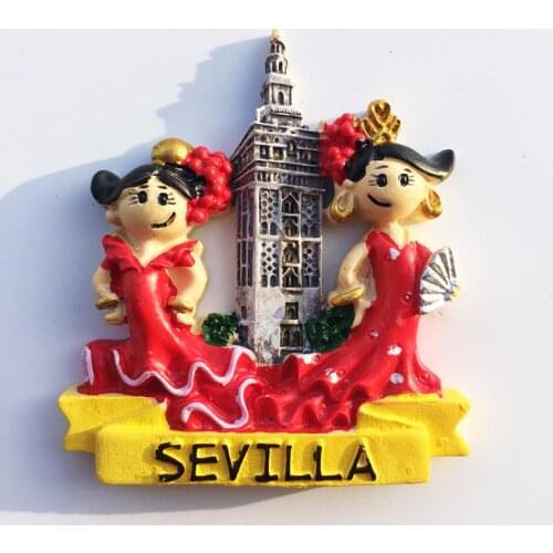 QIQIPP Flamenco dancers in Seville, Spain, travel souvenir crafts magnetic refrigerator magnets
