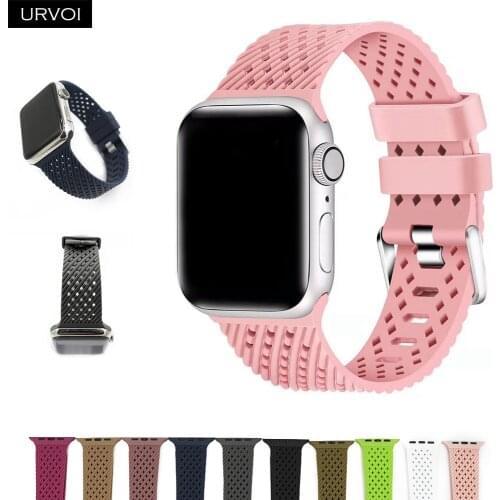 URVOI Sport band for Apple Watch series 5 4 3 2 1 strap for iWatch 40 44mm soft TPE wrist with breathable feel design