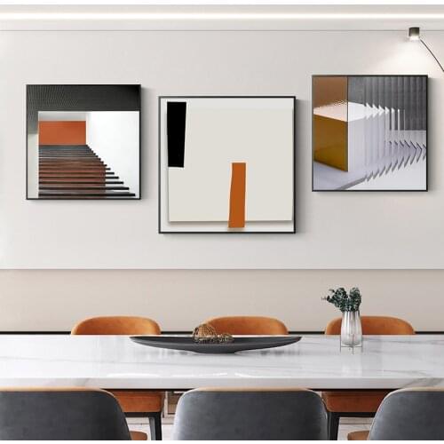 Modern Color Blocks Poster Prints Abstract Stairs Painting Pictures Living Room Dining Room Pictures Nordic Wall Art Home Decor