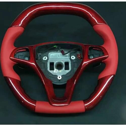 Cuatomized Gloss Carbon Fiber Sports Steering Wheel Alcantara Leather compatible for Mercedes-Benz C-Class C180 2015-2021