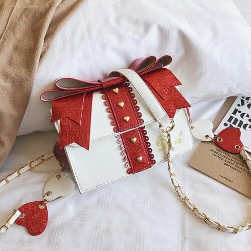 2020 Fashion Solid Candy Color Sweet Girls Messenger Handbag Bow Casual Tote Mini Bag Women Party Purse PU Leather Crossbody Bag