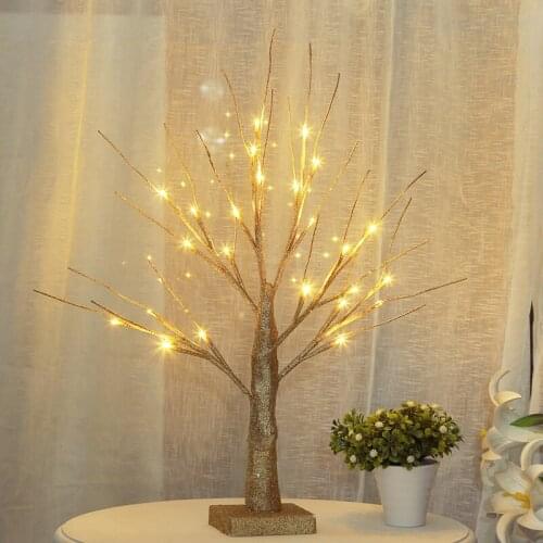 Halloween Decor LED Birch Tree Light Tabletop Ornament Tree Hanging Ornaments Tree Party Supplies Christmas Halloween Decoration