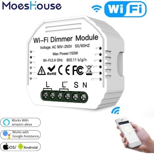 DIY Smart WiFi Light LED Dimmer Switch Smart Life/Tuya APP Remote Control 1/2 Way Switch,Works with Alexa Echo Google Home