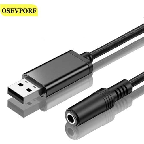 Computer External Sound Card USB Headset Combo For Notebook Desktop PS4 PS3 Free Drive Noise Reduction Card to 3.5mm Audio Cable