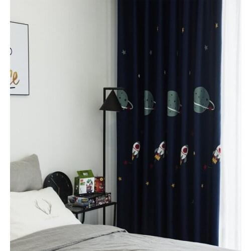 Boy Cartoon Blackout Kids Curtains Fabric Embroidered Curtains for Living Room Finished Custom Curtains for Children Bedroom