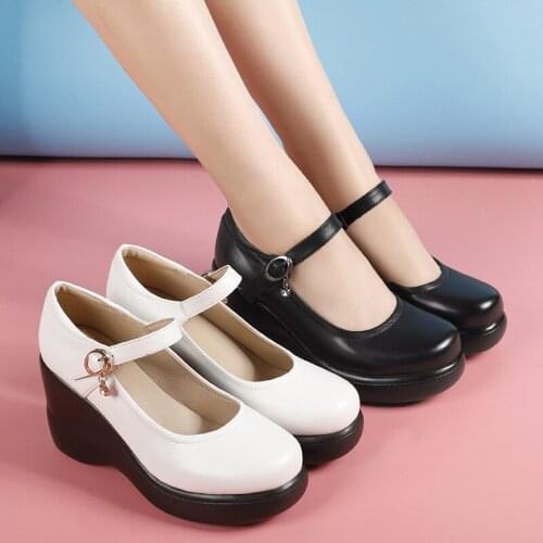 Brand Design Dropship Sweet Lolita Style Gothic Cosplay Black White Cozy Wedges Mary Jane High Heels Pumps Platform Shoes Woman