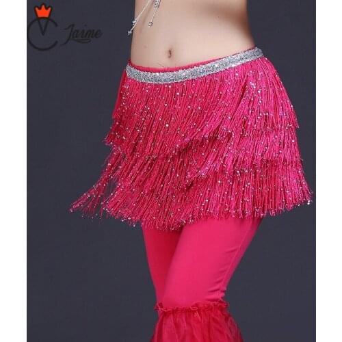 Belly dancing scarf 2017 New Arrivals Women Belly Dance Clothing Accessories Tassel Belts Hip Scarf Sequins Belts