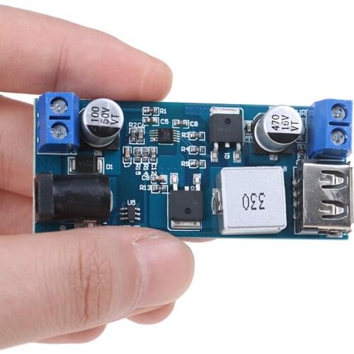 1PCS Adjustable DC-DC 24V 12V to 5V 5A Step Down Power Supply Buck Converter USB Step-down Charging Module