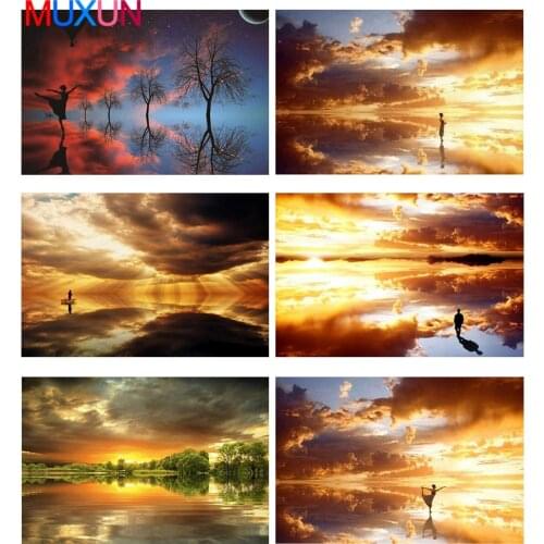 5D Diy Diamond Painting Landscape Sunset Diamond Embroidery Cross Stitch Full Drilling Round Drill ValentineS Day Gifts Rp676