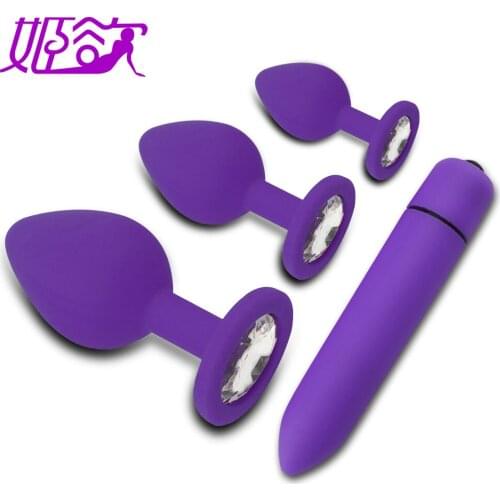 Beginner Anal Plug Dildo Bullet Vibrator Sex Toys for Woman Adult Silicone Prostate Massager For Men Couples Butt Plug Anal Toys