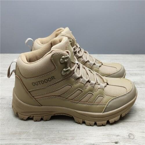 Men Lightweight breathable hiking desert boots mens non-slip strong grip shockproof walking trekking travel shoes big size